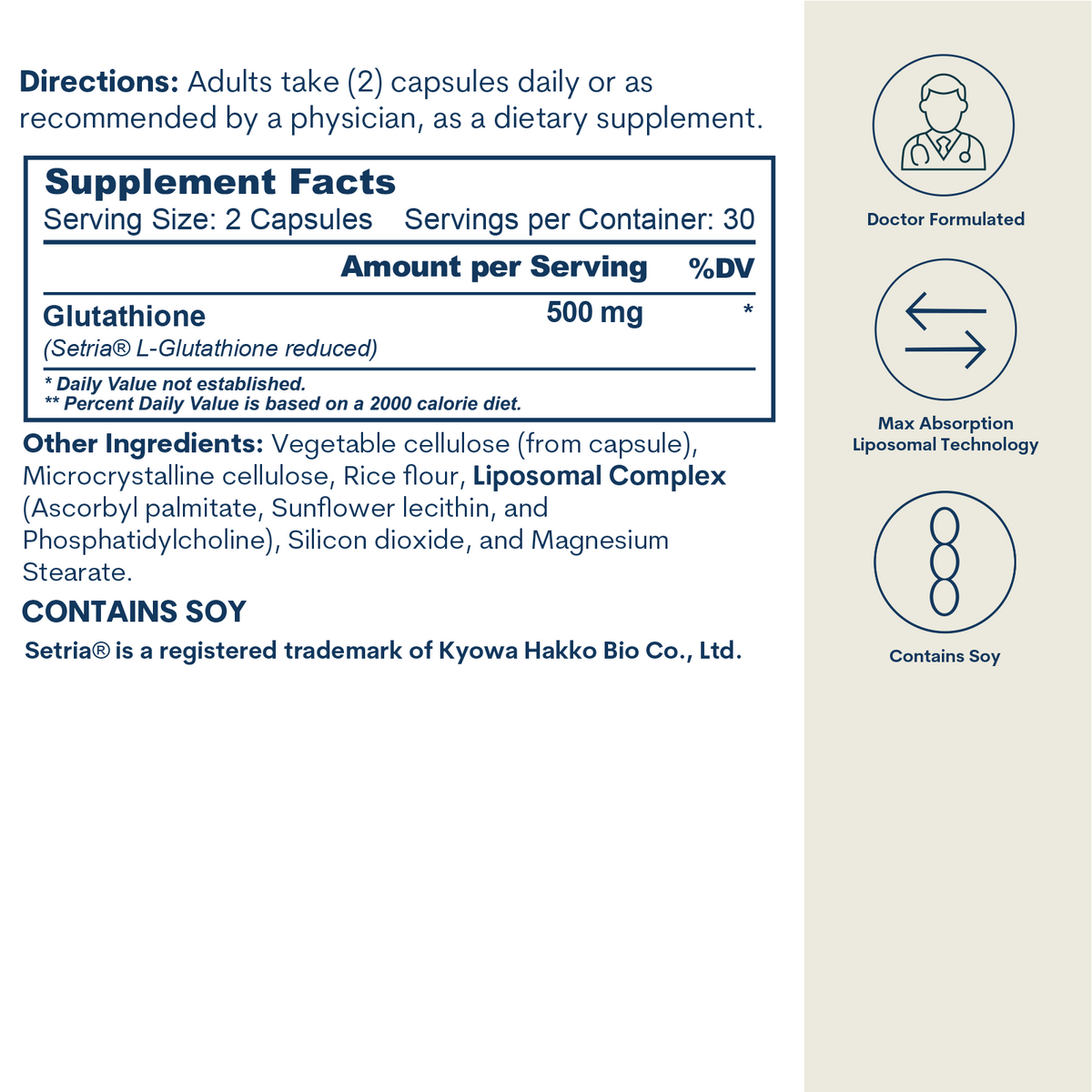 Liposomal Glutathione - Capsules (60 capsules / 30 servings)
