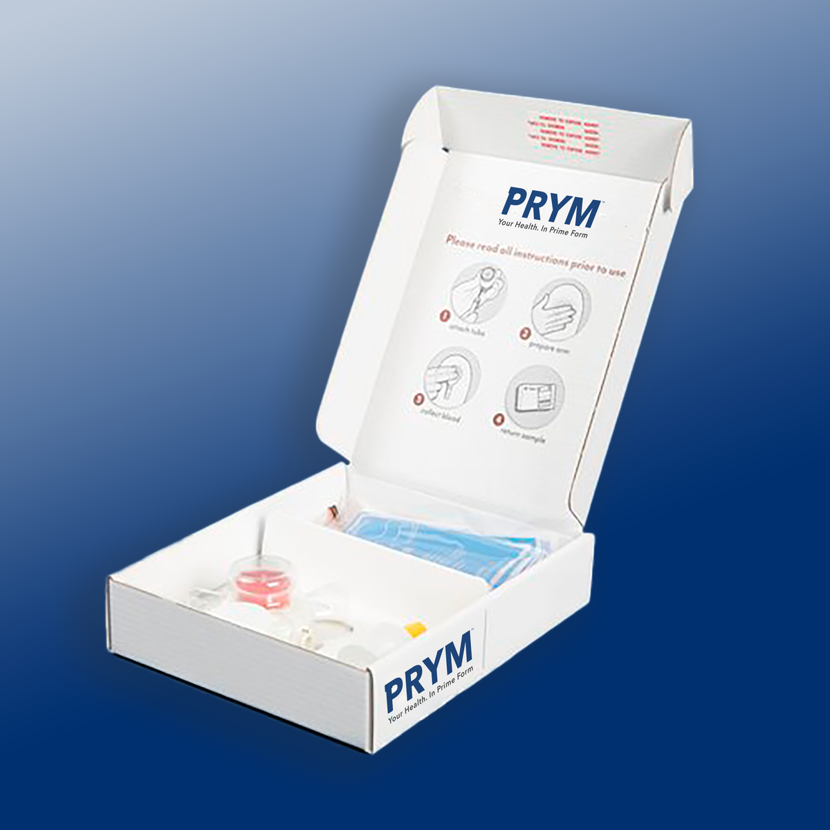 The T-Core™ at-home men's hormone test kit with its painless collection device.