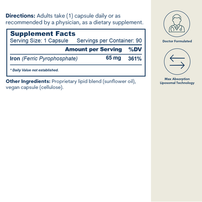 Liposomal Iron - Capsules (90 Count/90 Servings)