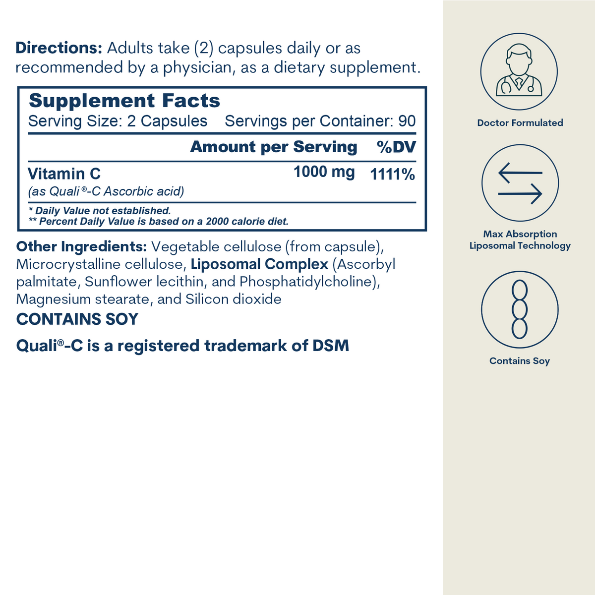 Liposomal Vitamin C - Capsules (180 Count / 90 Servings)